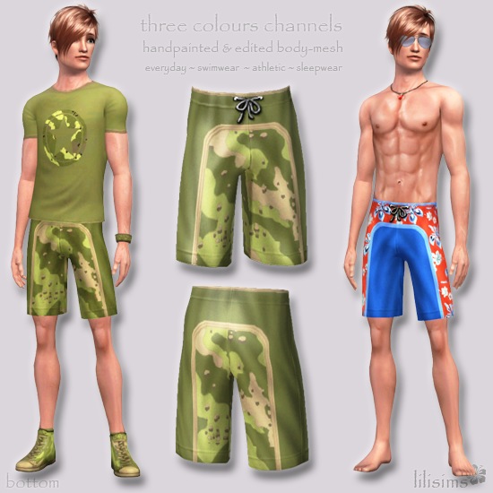 одежда -  The Sims 3. Одежда мужская : нижнее белье, плавки, пижамы. X_c771c66b